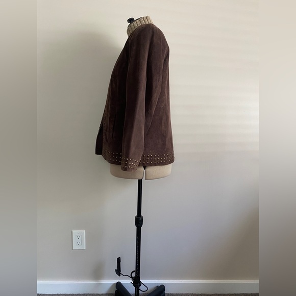 Genuine brown suede jacket - Picture 7 of 9